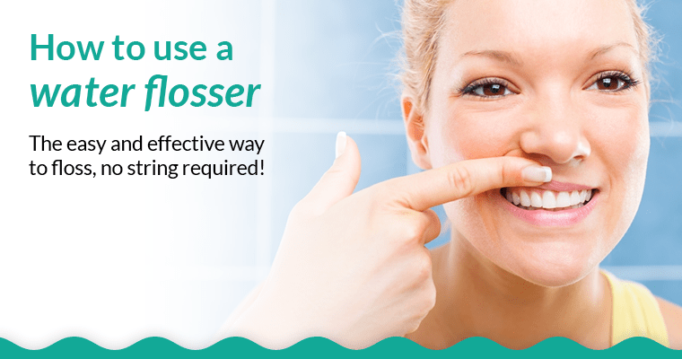 Banner reading How to use a water flosser